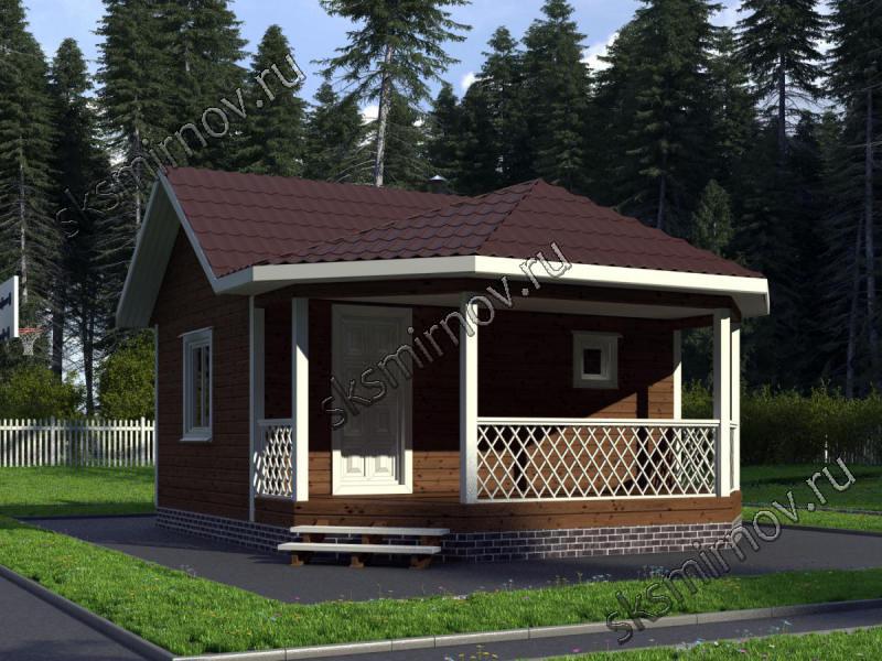 Проект бани с террасой